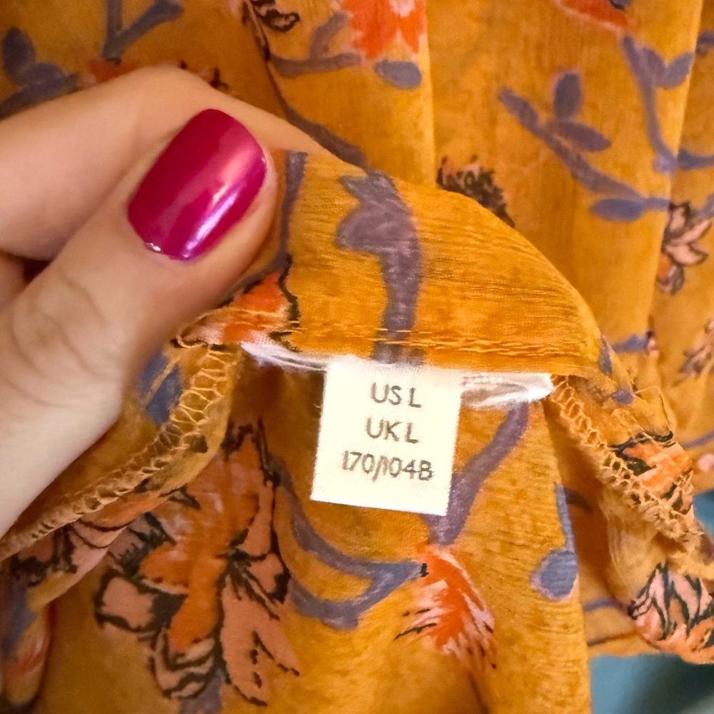 FREE PEOPLE mustard KEEPING UP WITH KARA tunic sz large - Picture 11 of 15